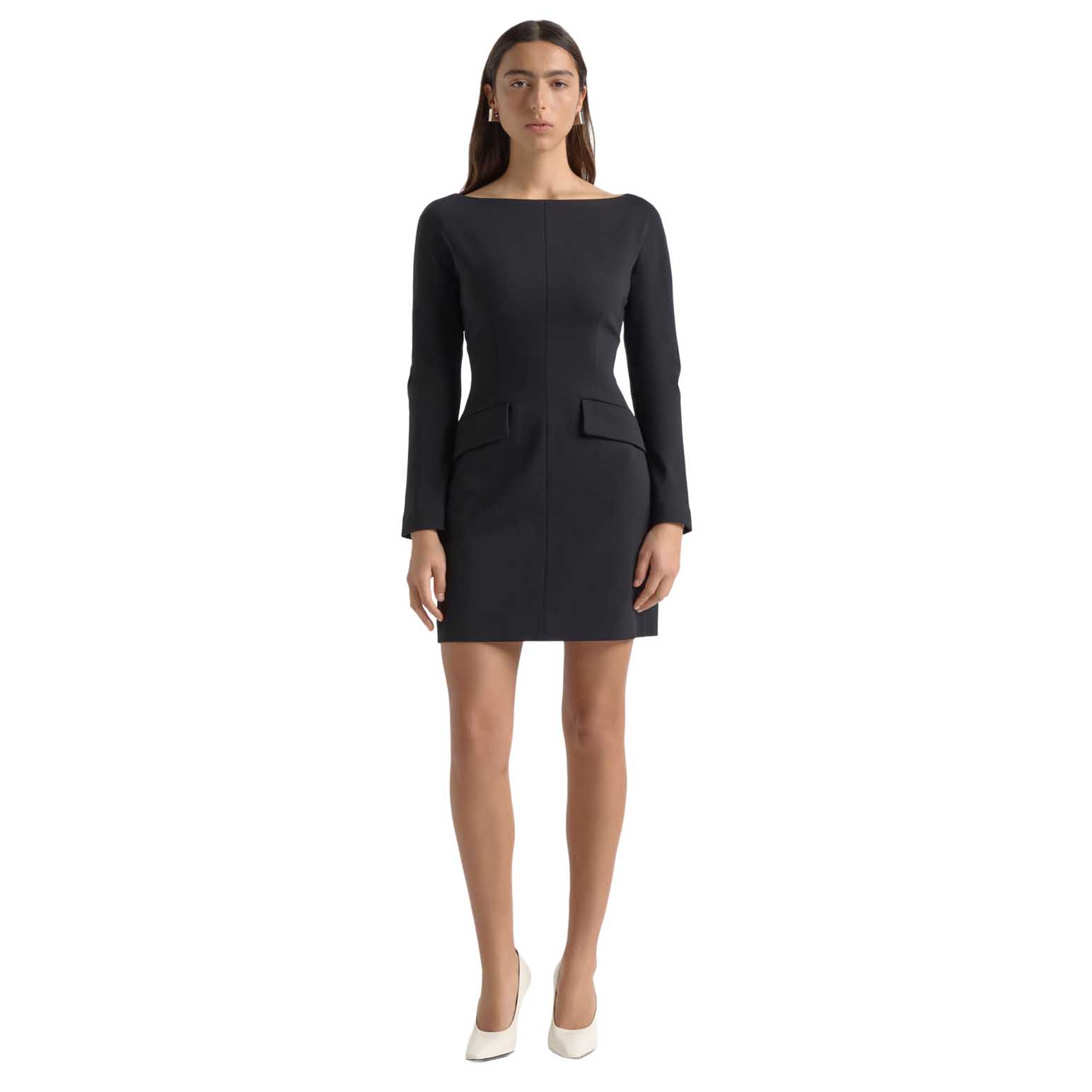 Cue Boat Neck Tailored Mini Dress